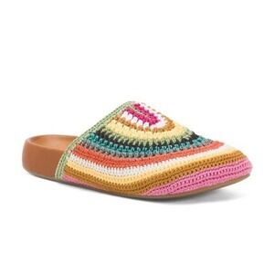 The Sak Bolinas Crochet Clog Women's Shoe's Slip on Mules Rainbow Rare Sz 8 NIB!